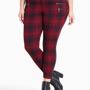 Torrid plaid zipper detail ankle jeggings